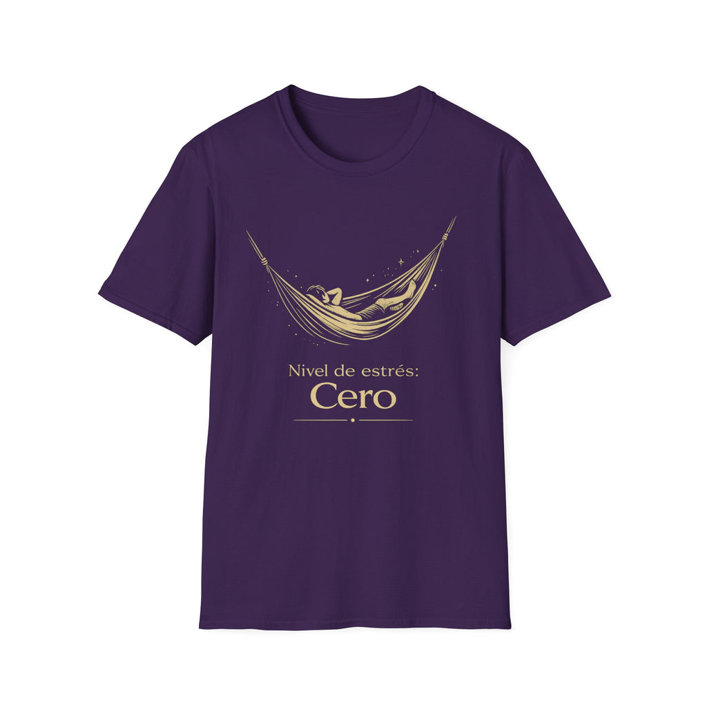 T-Shirt — 'Nivel de estrés: Cero' Relaxing Hammock Graphic Tee
