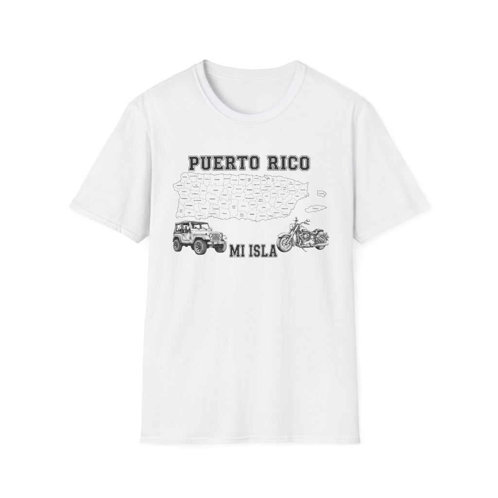 Puerto Rico Map  Motorcycle & 4x4 T-Shirt