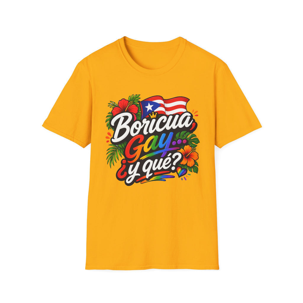 Boricua Gay Y Que Puerto Rican Pride Rainbow T-Shirt