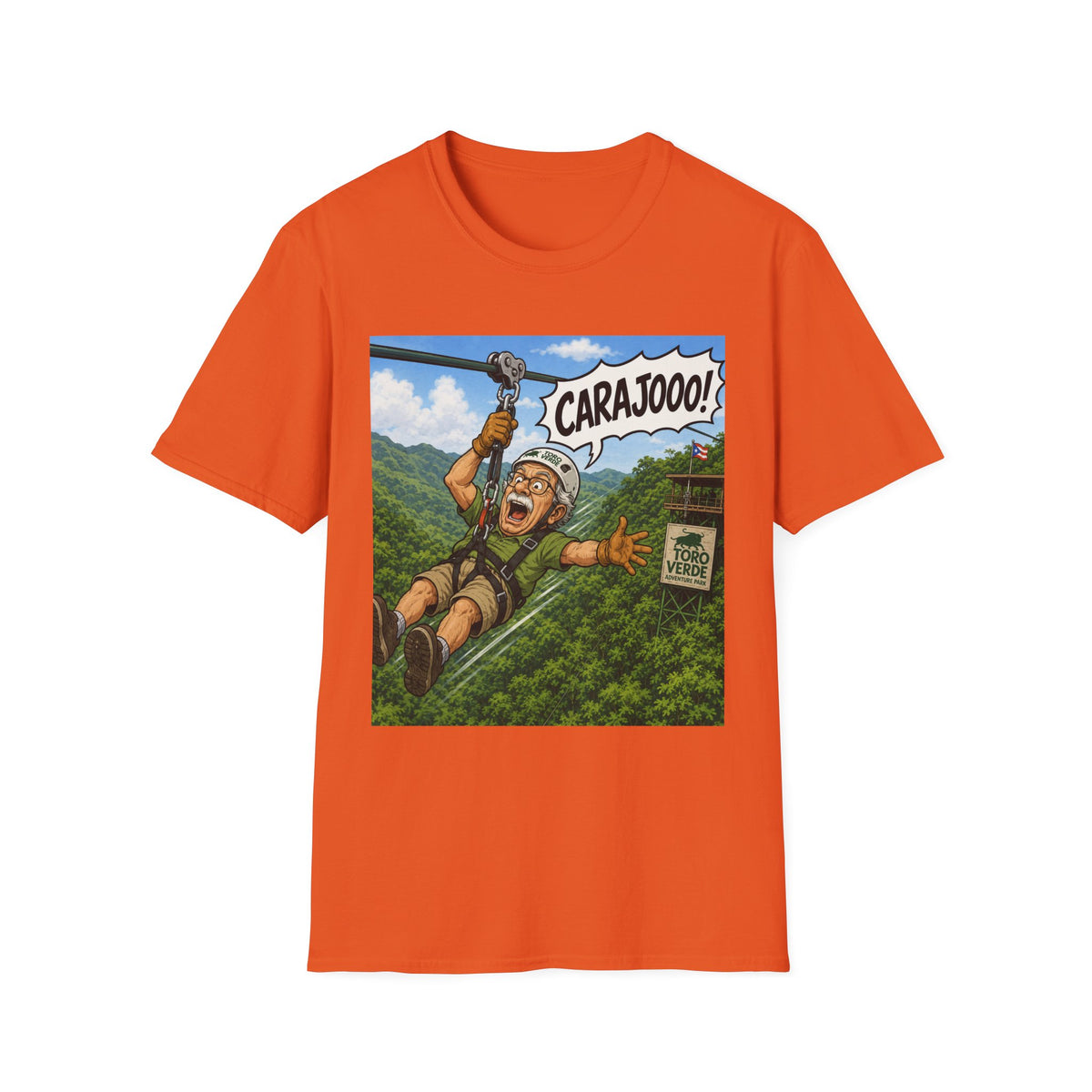 T‑Shirt — 'Carajooo!' Zipline Adventure Graphic Tee