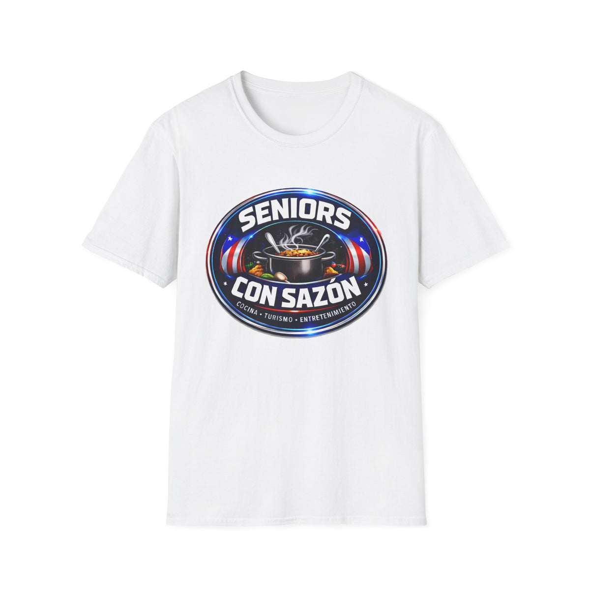 Seniors Con Sazón T-Shirt — Spanish Cooking Pride Tee