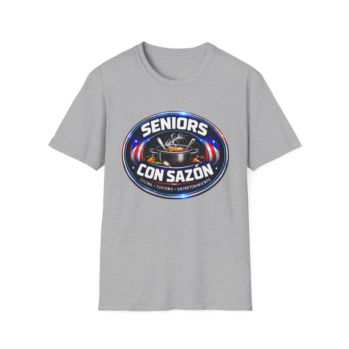 Seniors Con Sazón T-Shirt — Spanish Cooking Pride Tee