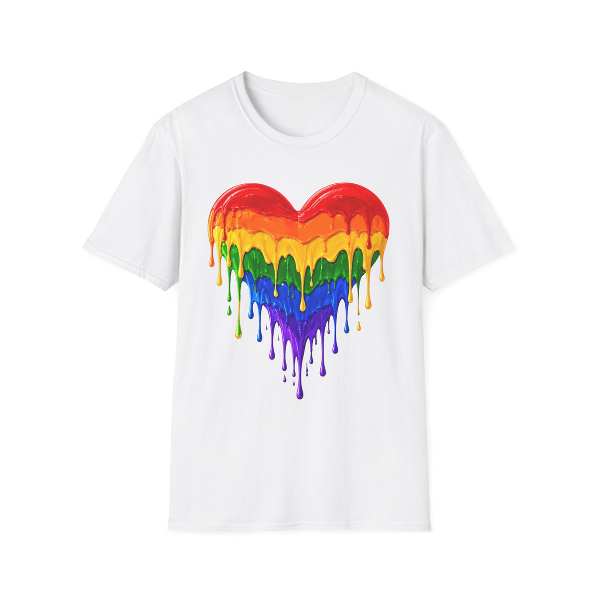Rainbow Drip Heart T-Shirt