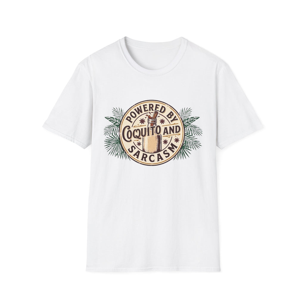 "Powered by Coquito and Sarcasm" T-Shirt