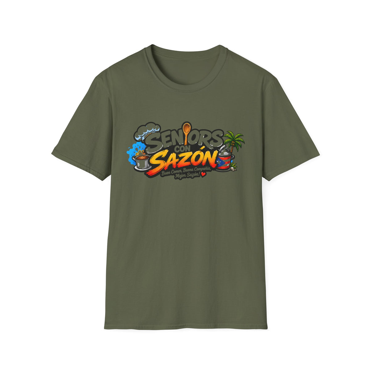 "Seniors con Sazón cheff hat" T-Shirt