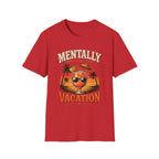 Mentally On Vacation T-Shirt — Tropical Palm Sunset Drink Graphic Tee