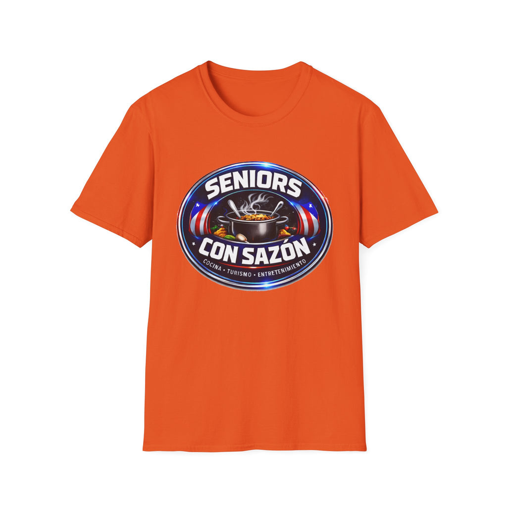 Seniors Con Sazón T-Shirt — Spanish Cooking Pride Tee