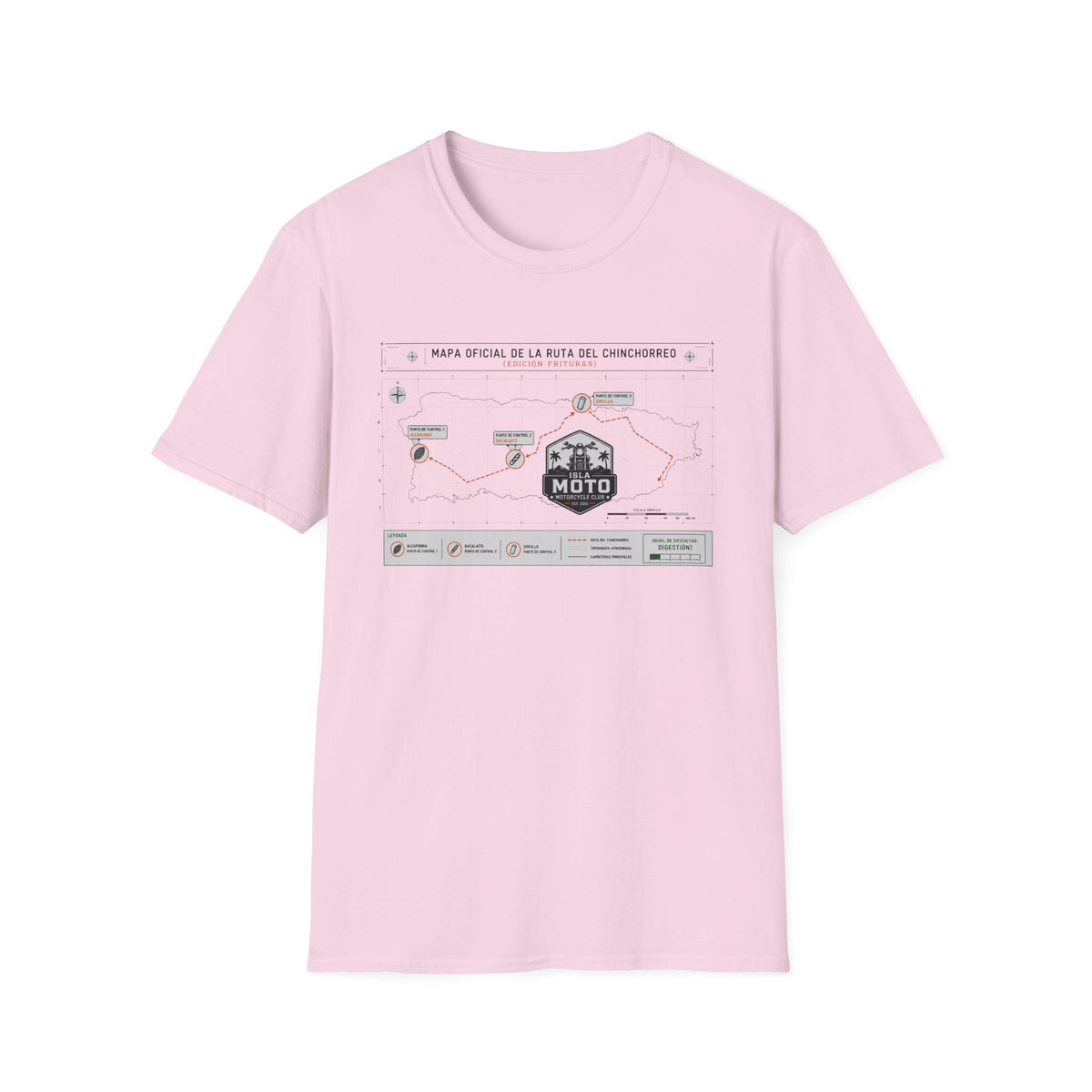 Moto Route Map T-Shirt — 'Mapa Oficial de la Ruta del Chinchorreo' Motorcycle Tee