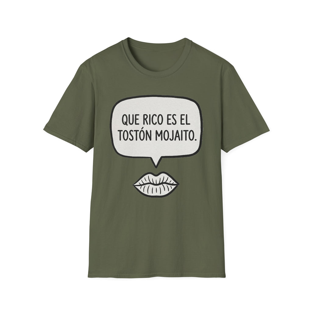 "Que rico es el tostón mojaito." Spanish Graphic T-Shirt