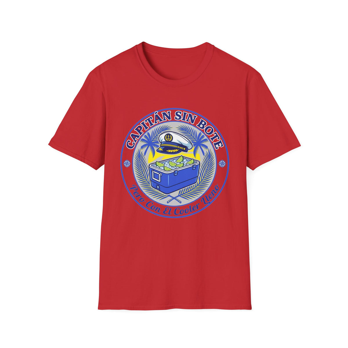 Capitán Sin Bote Retro Tropical Captain Design T-Shirt