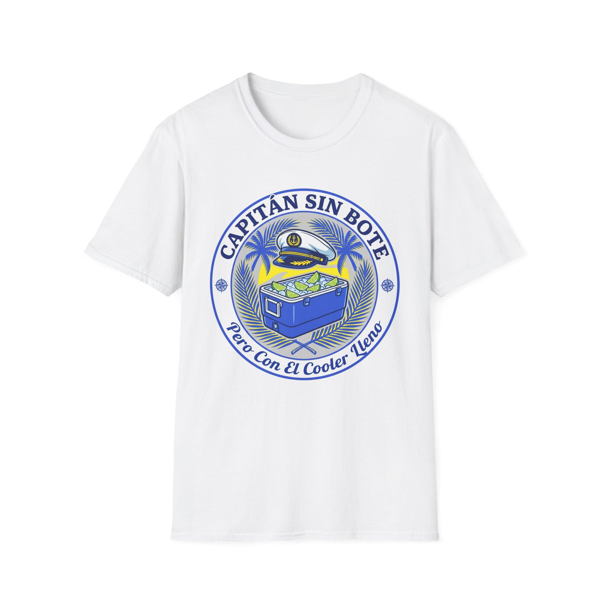 Capitán Sin Bote Retro Tropical Captain Design T-Shirt