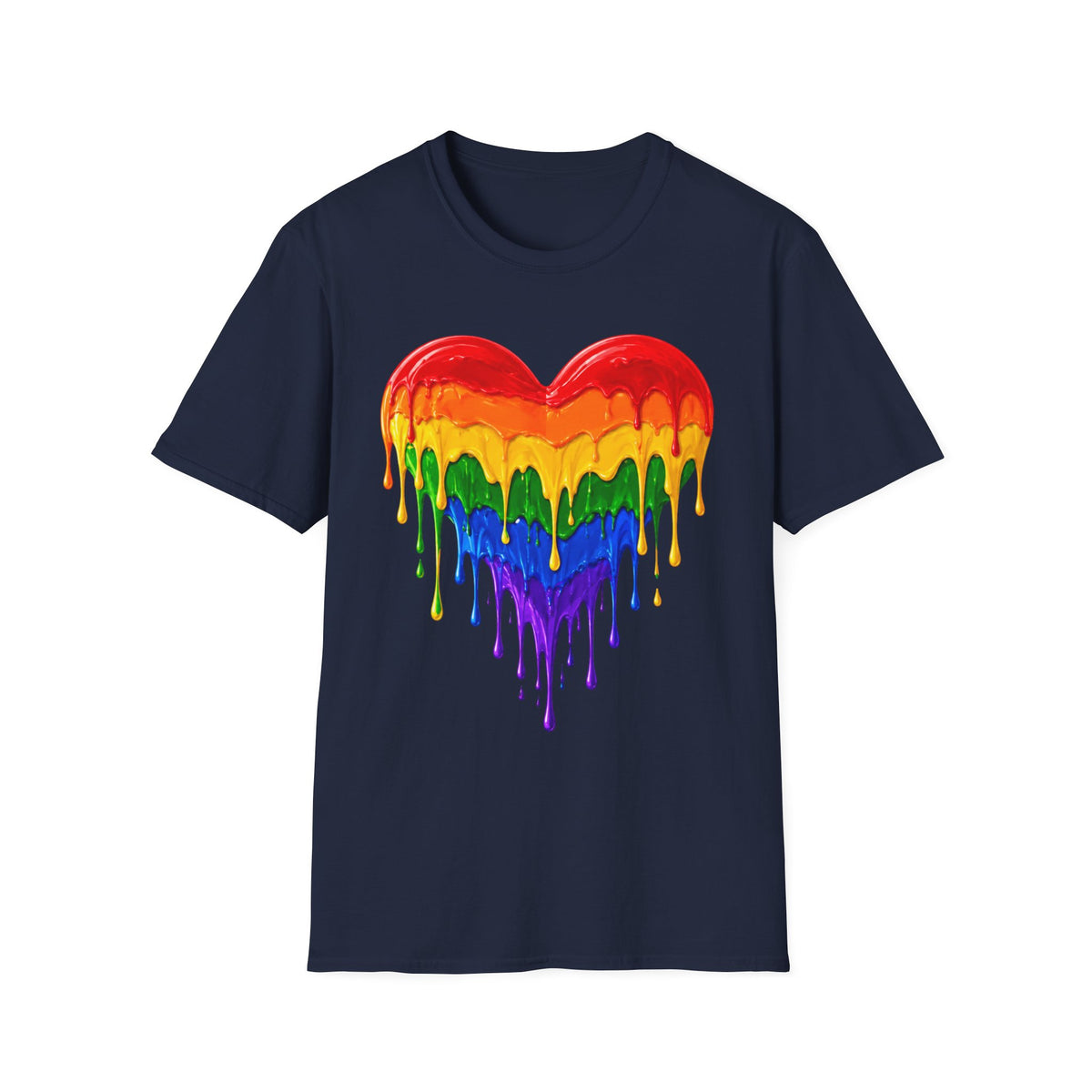 Rainbow Drip Heart T-Shirt