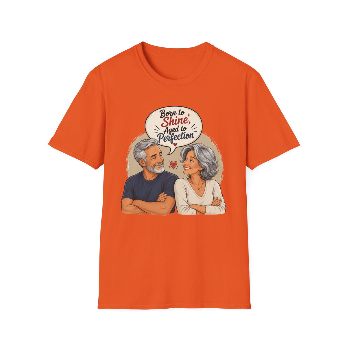 Born to Shine, Aged to Perfection (Retro Senior Couple Graphic) T-Shirt