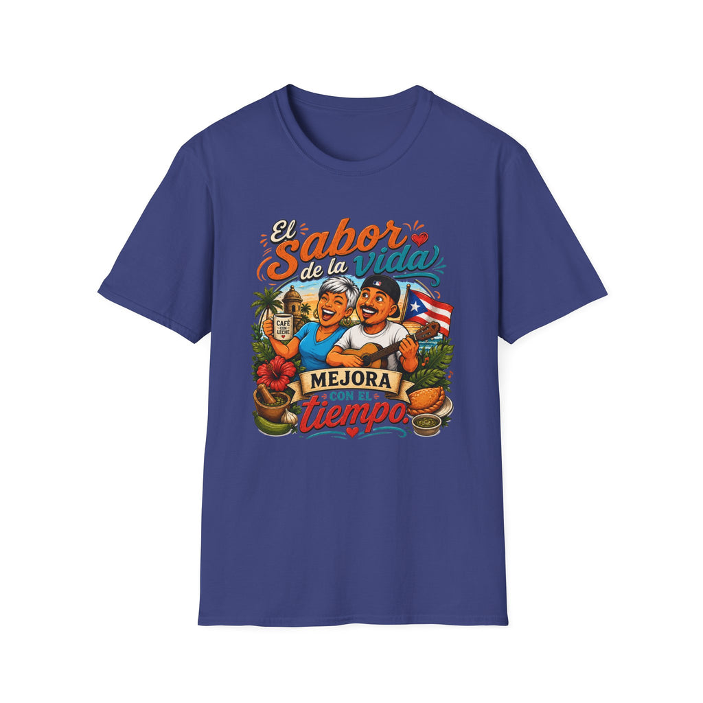 "El Sabor de la Vida Mejora Con Tiempo" Puerto Rican Pride T-Shirt