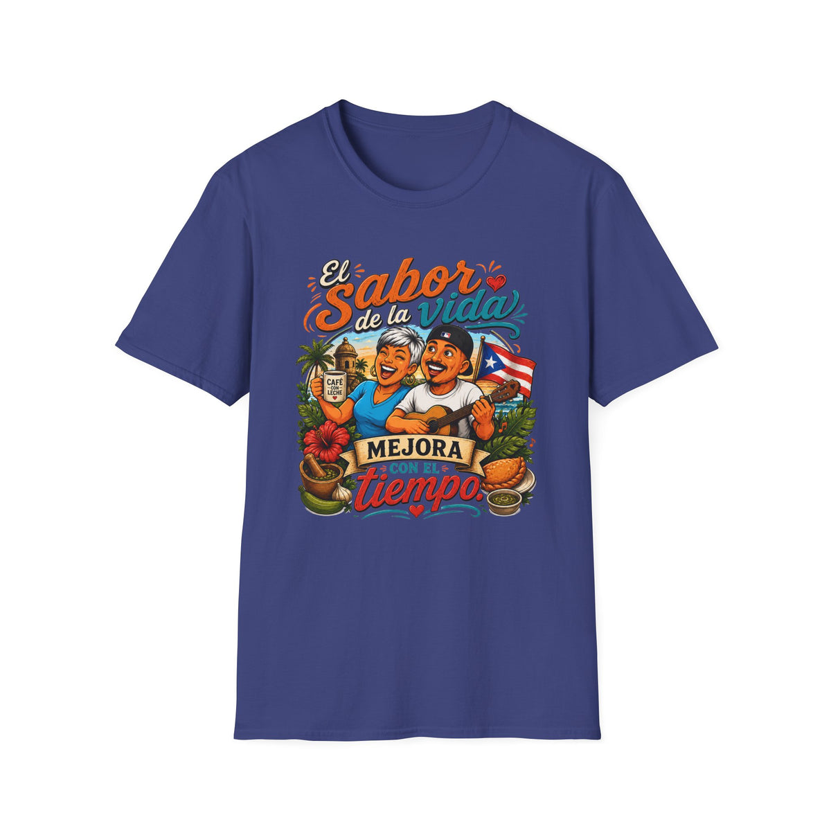 "El Sabor de la Vida Mejora Con Tiempo" Puerto Rican Pride T-Shirt
