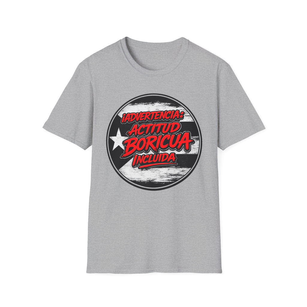 Advertencia Actitud Boricua T-Shirt | Puerto Rican pride graphic tee