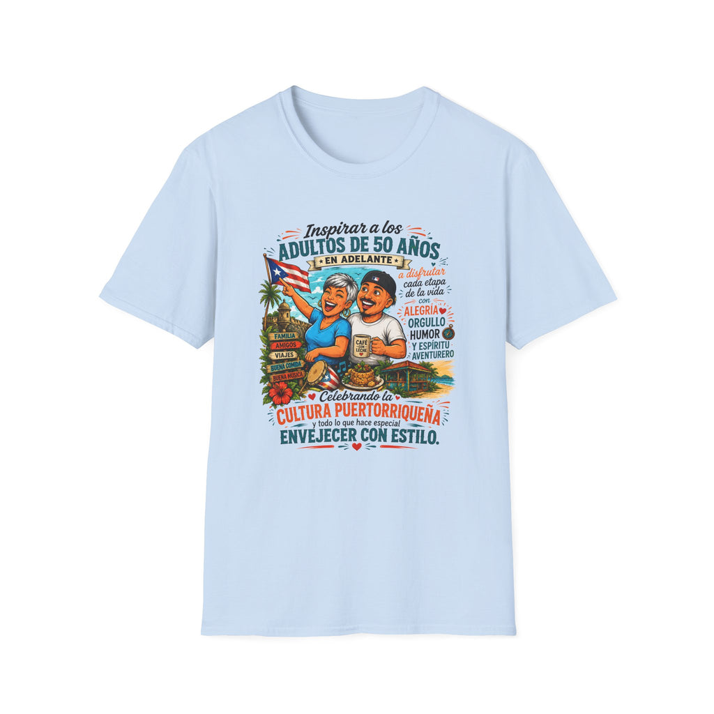 Inspirar a los adultos de 50 años,  50+ Puerto Rican Pride T-Shirt