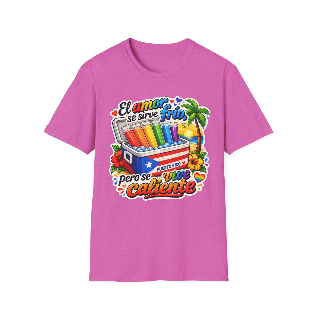 T-Shirt — “El amor se sirve frío” Rainbow Popsicle Cooler Graphic Tee