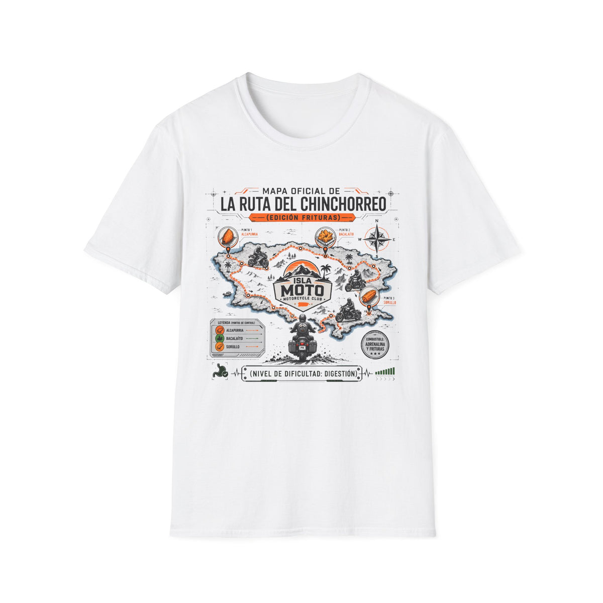 Mapa Oficial La Ruta Del Chinchorreo Moto Clear Background T-Shirt