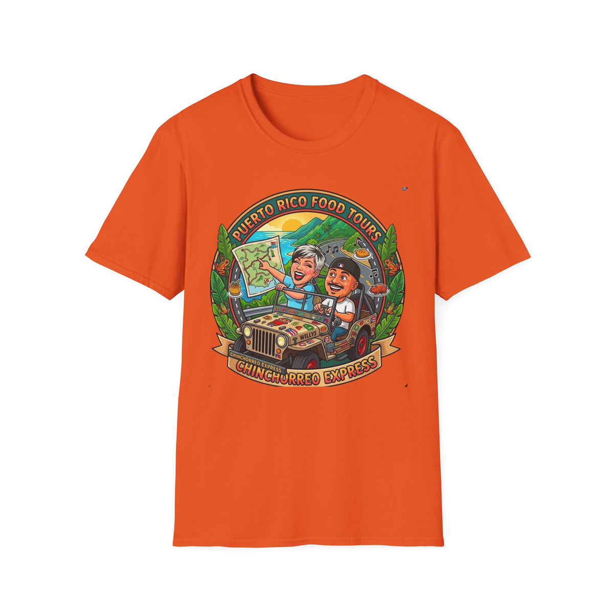 Puerto Rico Food Tours T-Shirt | Map, Tour Guide, Foodie Illustration