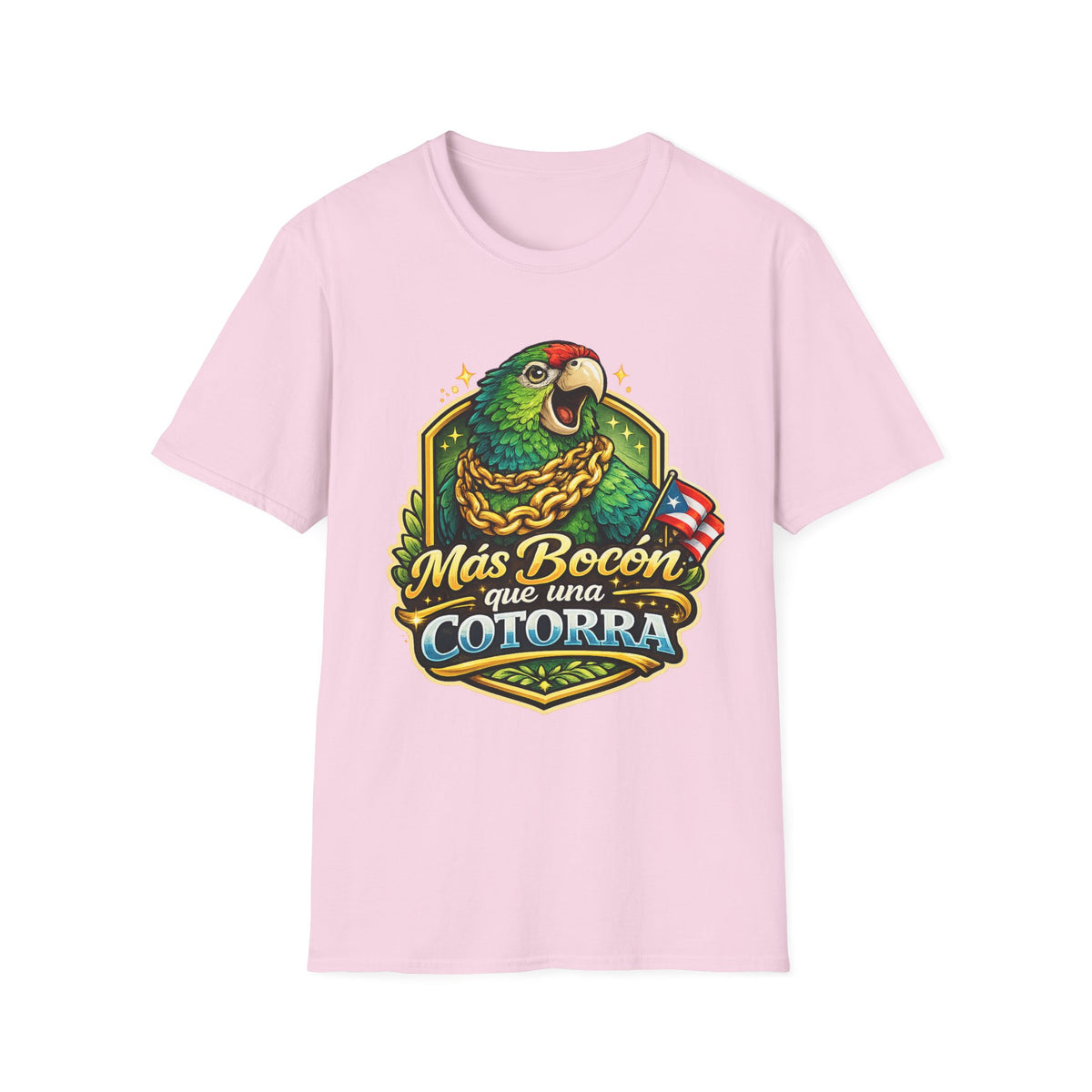 Parrot T-Shirt — “Más Bocón Que Una Cotorra” Puerto Rican Pride Graphic Tee