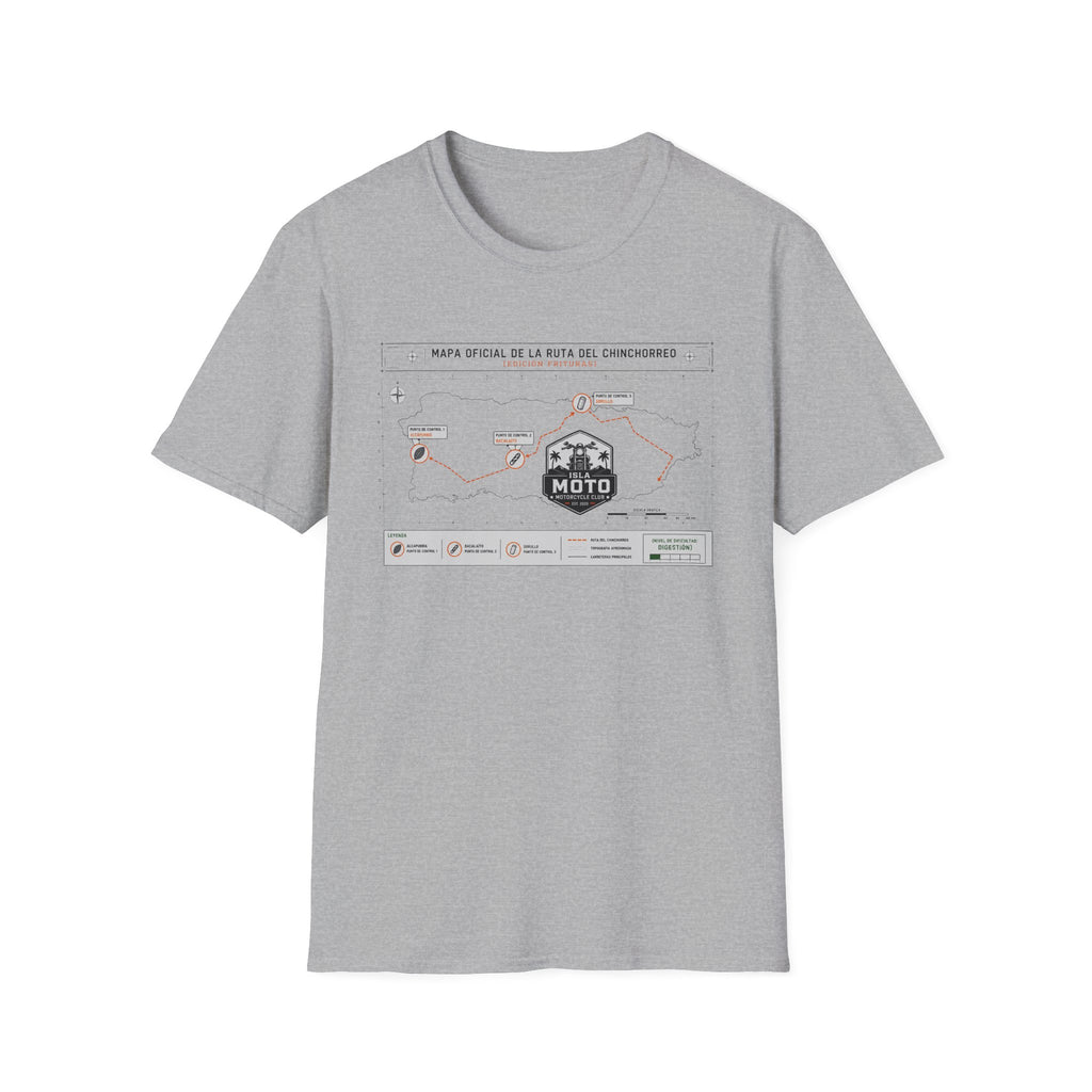 Moto Route Map T-Shirt — 'Mapa Oficial de la Ruta del Chinchorreo' Motorcycle Tee