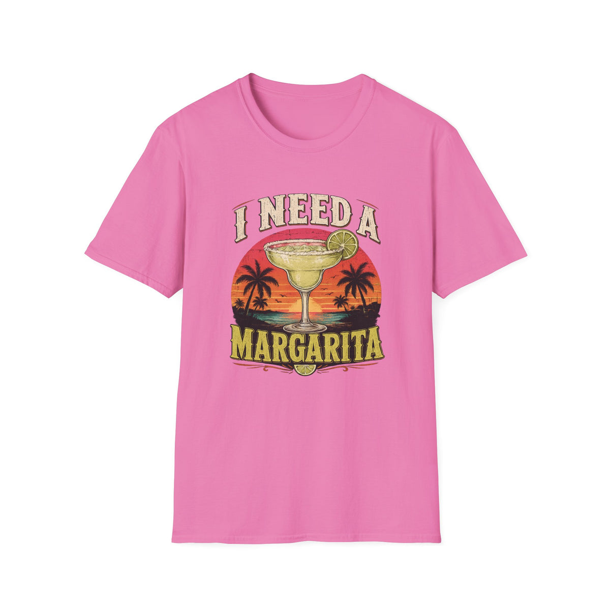 I Need A Margarita T-Shirt — Retro Beach Cocktail Tee