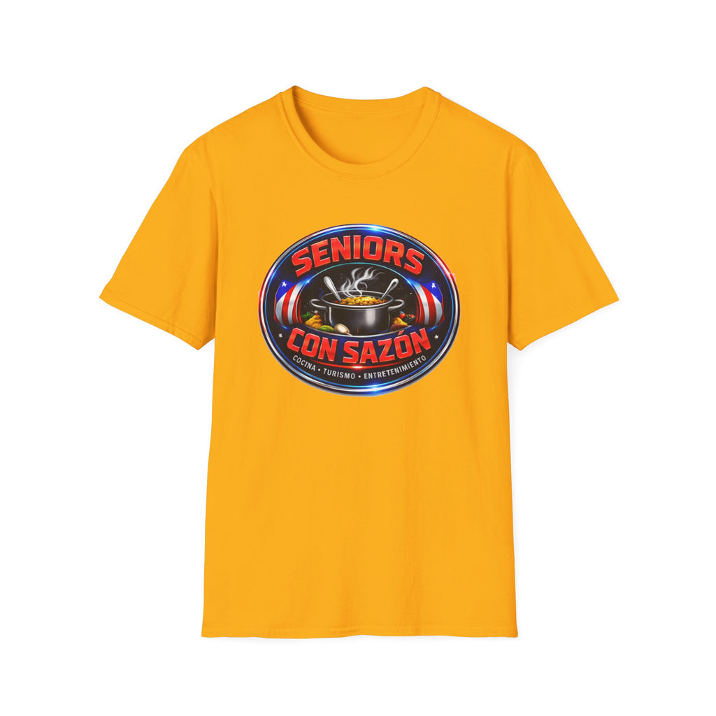 Seniors Con Sazón T-Shirt — Funny Hispanic Senior Chef Gift