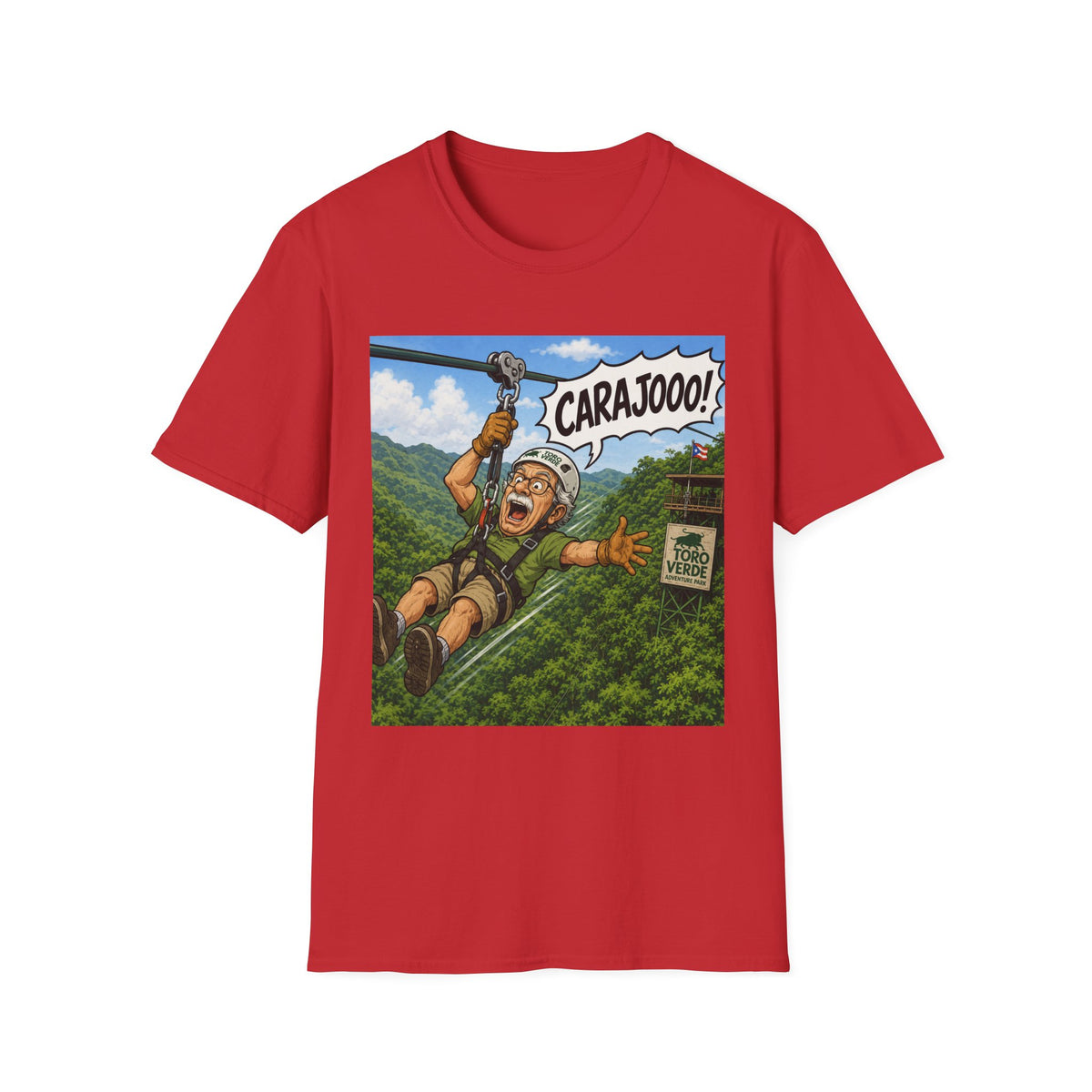 T‑Shirt — 'Carajooo!' Zipline Adventure Graphic Tee