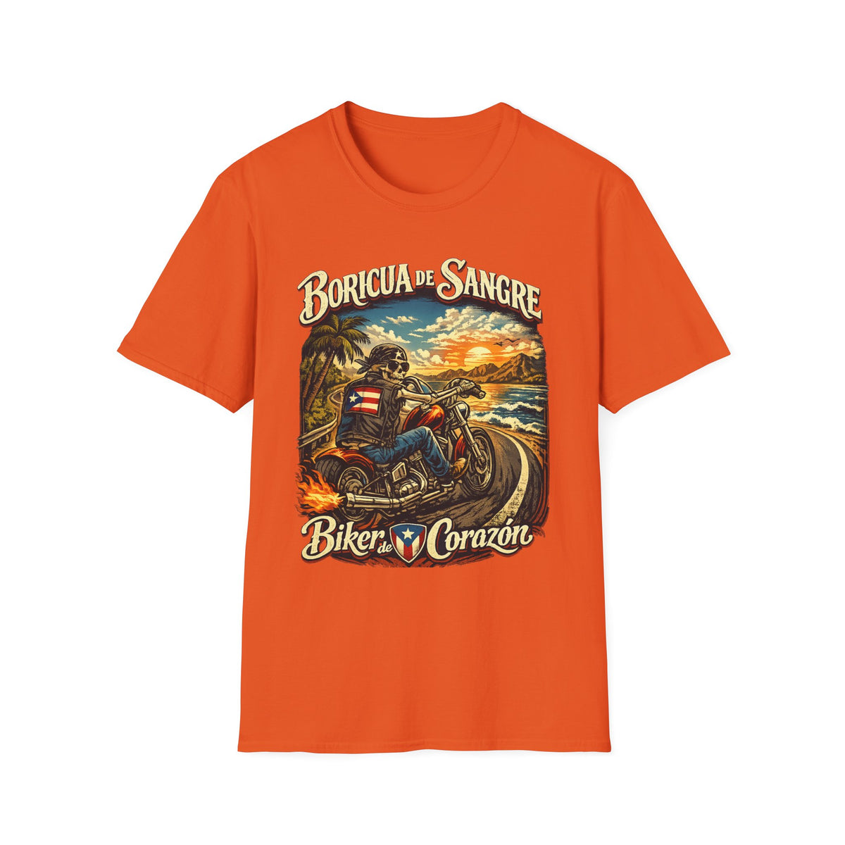 Boricua de Sangre Biker De Corazon T-Shirt