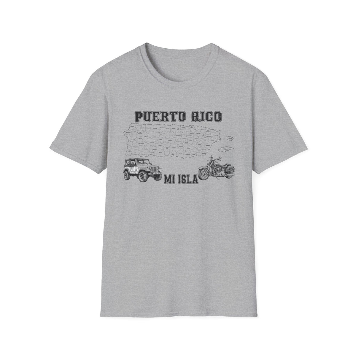 Puerto Rico Map  Motorcycle & 4x4 T-Shirt