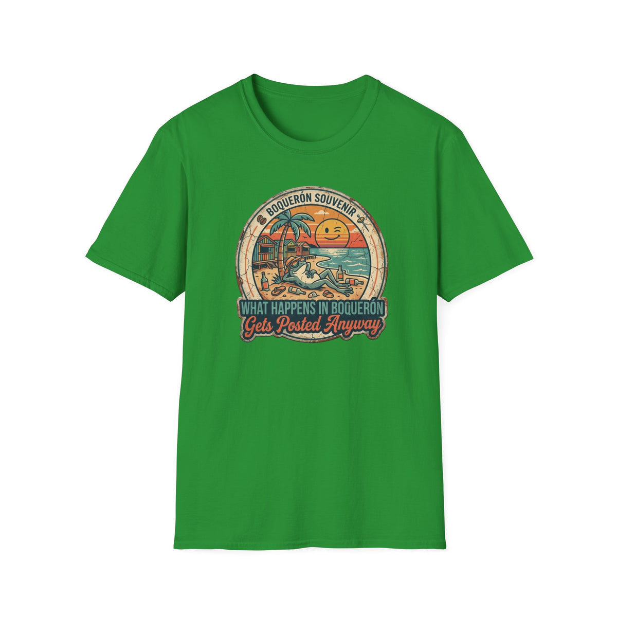 Vintage Beach Sunset “Boquerón Souvenir” T-Shirt