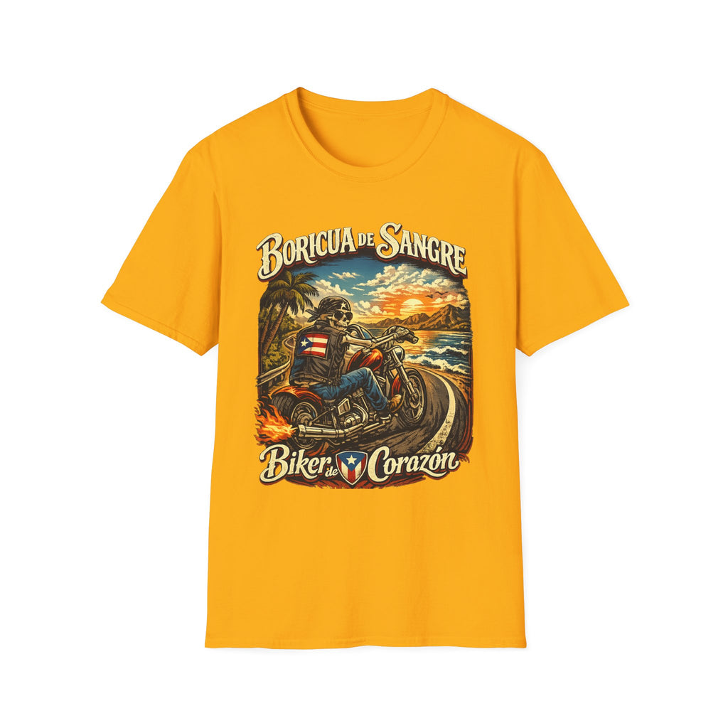 Boricua de Sangre Biker De Corazon T-Shirt