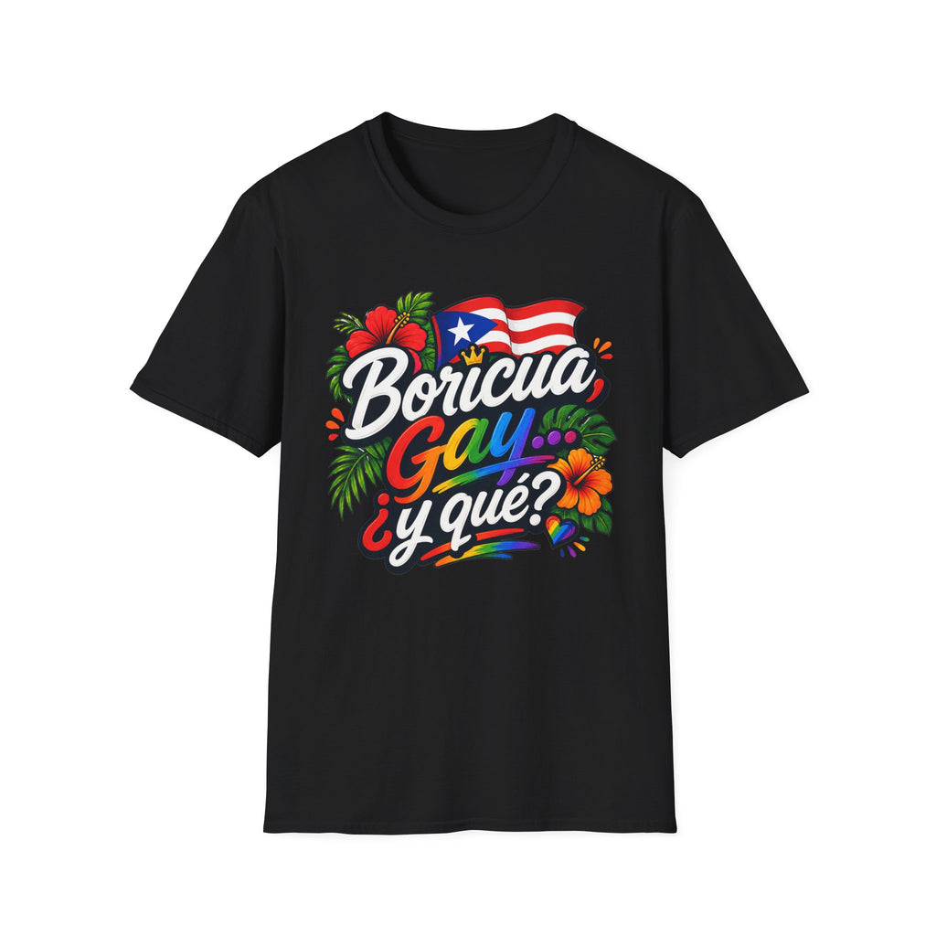 Boricua Gay Y Que Puerto Rican Pride Rainbow T-Shirt