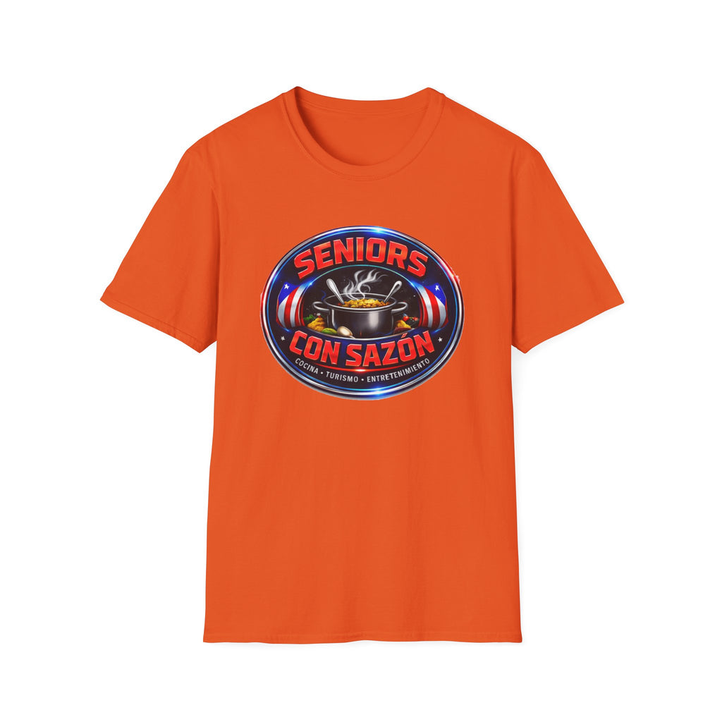 Seniors Con Sazón T-Shirt — Funny Hispanic Senior Chef Gift