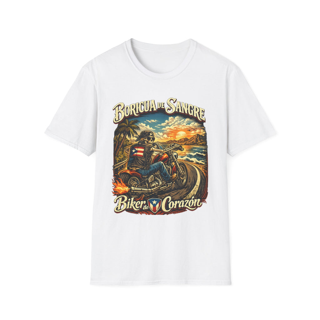 Boricua de Sangre Biker De Corazon T-Shirt