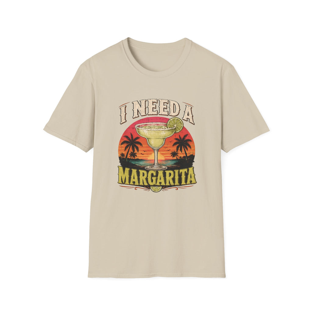 I Need A Margarita T-Shirt — Retro Beach Cocktail Tee