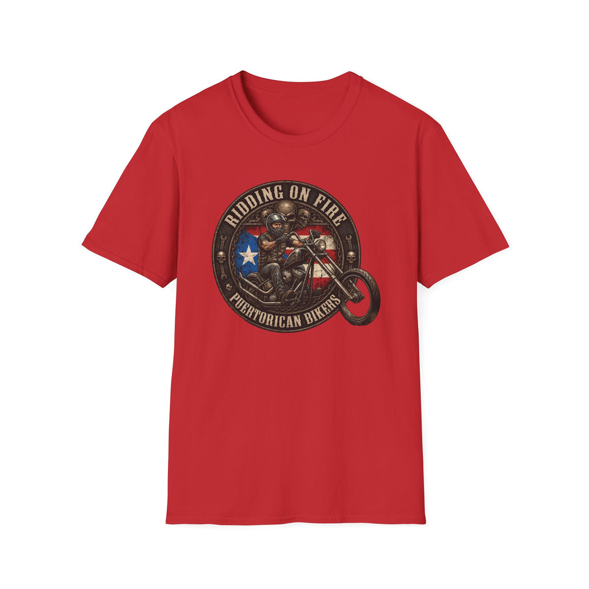 Riding On Fire Motorcycle T‑Shirt