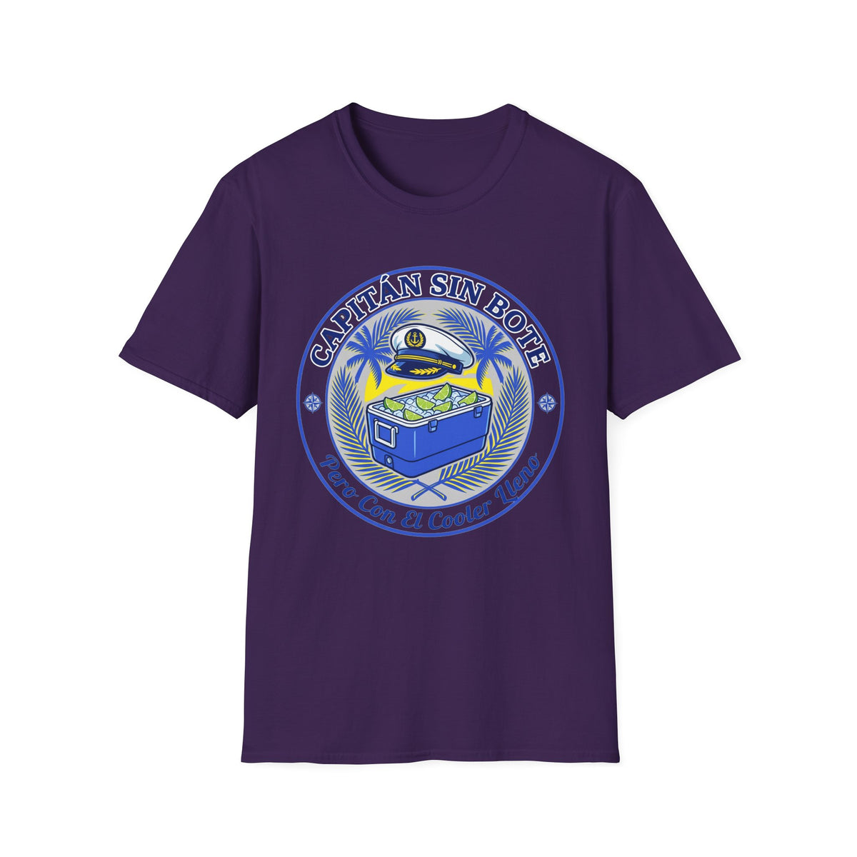 Capitán Sin Bote Retro Tropical Captain Design T-Shirt