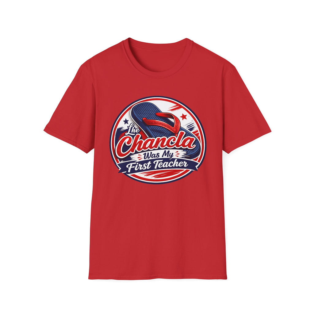 The Chancla Was My First Teacher T-Shirt | Funny Retro Sneaker Graphic