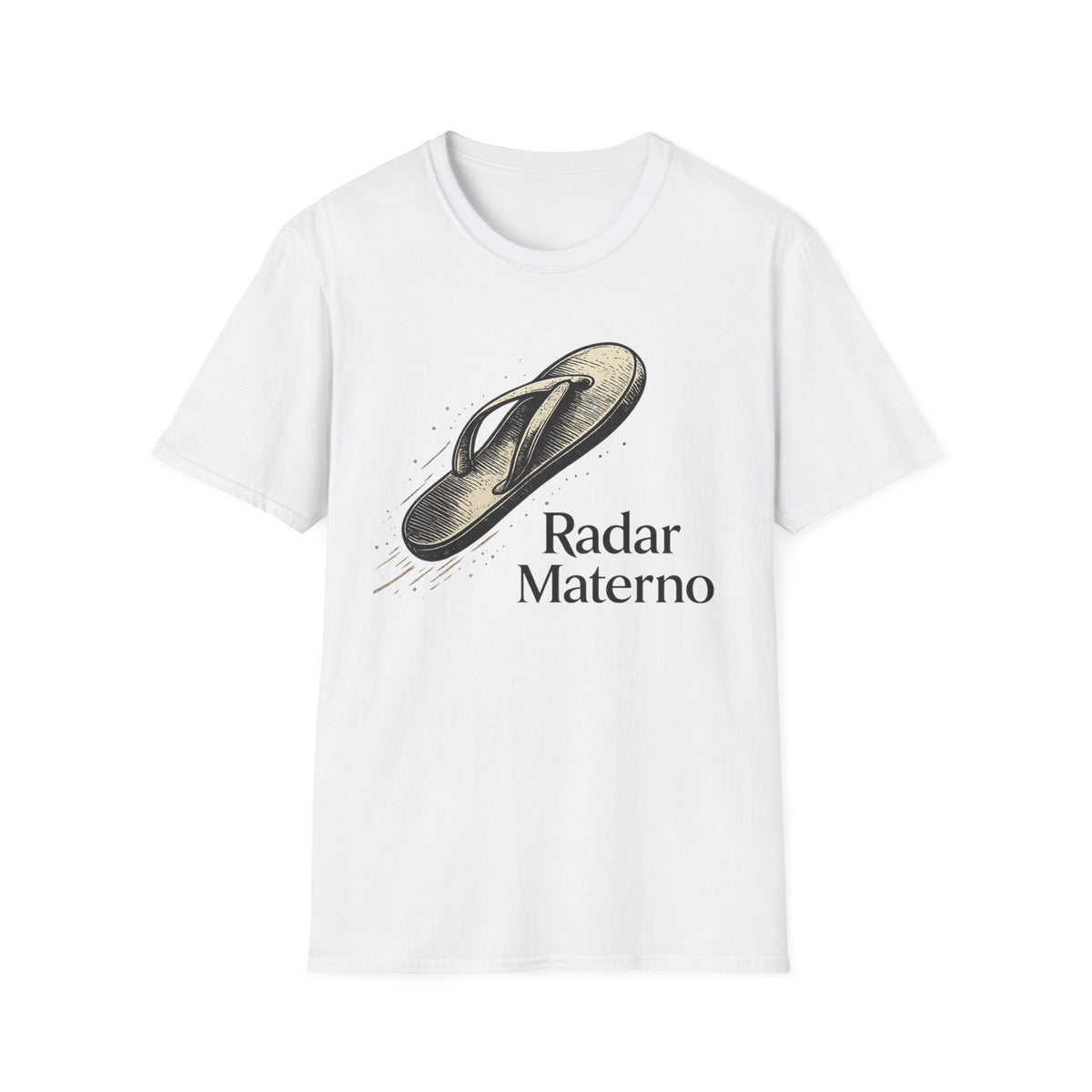 Flip Flop Graphic T-Shirt — "Radar Materno" Vintage Sandal Design