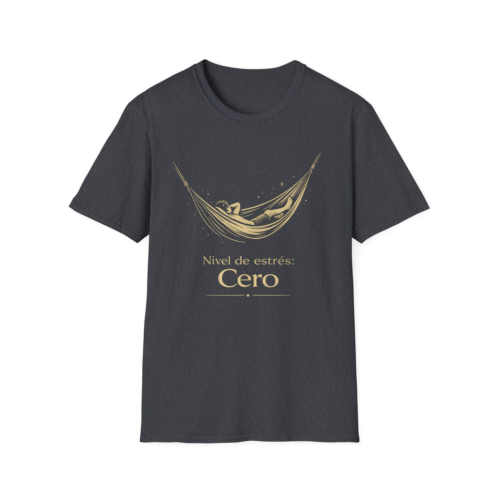 T-Shirt — 'Nivel de estrés: Cero' Relaxing Hammock Graphic Tee