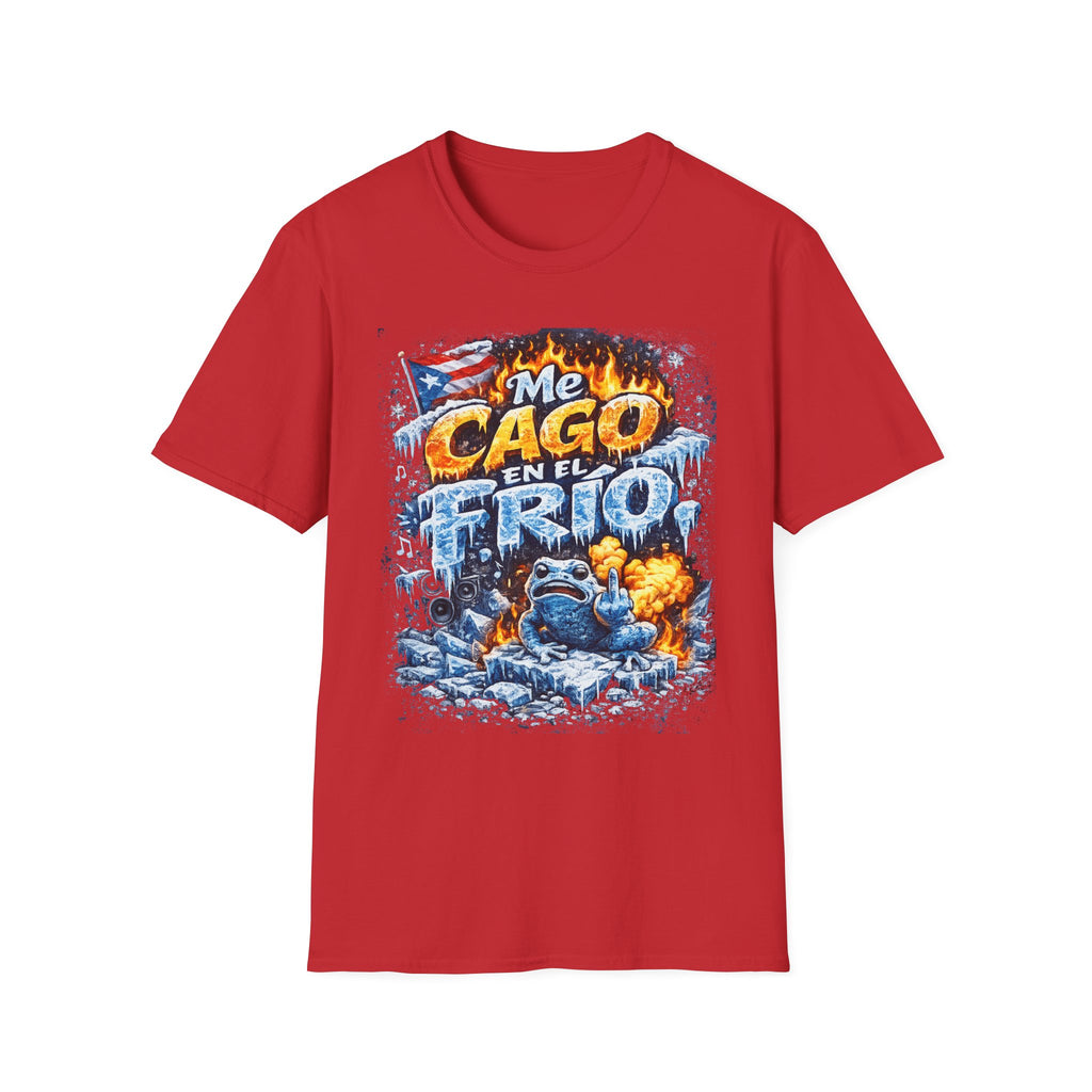 "Me Cago en el Frío" Puerto Rican Flame & Ice Graphic T-Shirt