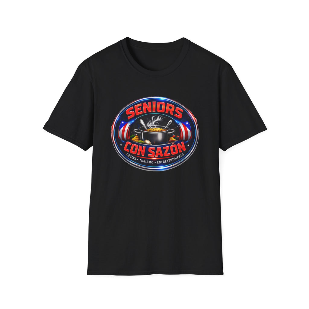 Seniors Con Sazón T-Shirt — Funny Hispanic Senior Chef Gift