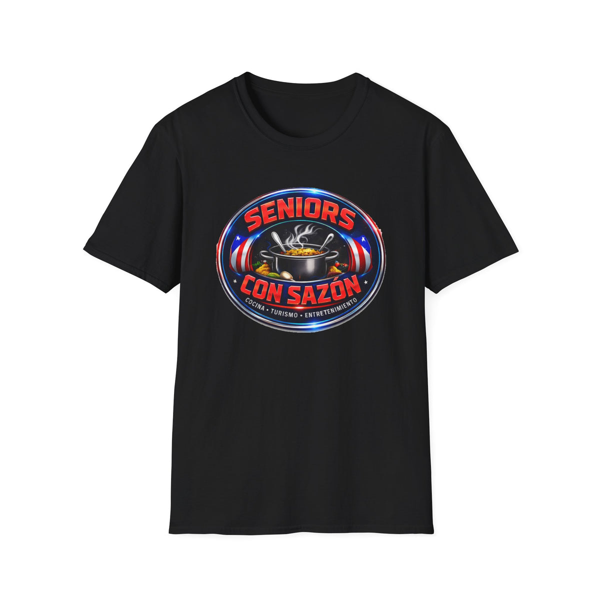 Seniors Con Sazón T-Shirt — Funny Hispanic Senior Chef Gift