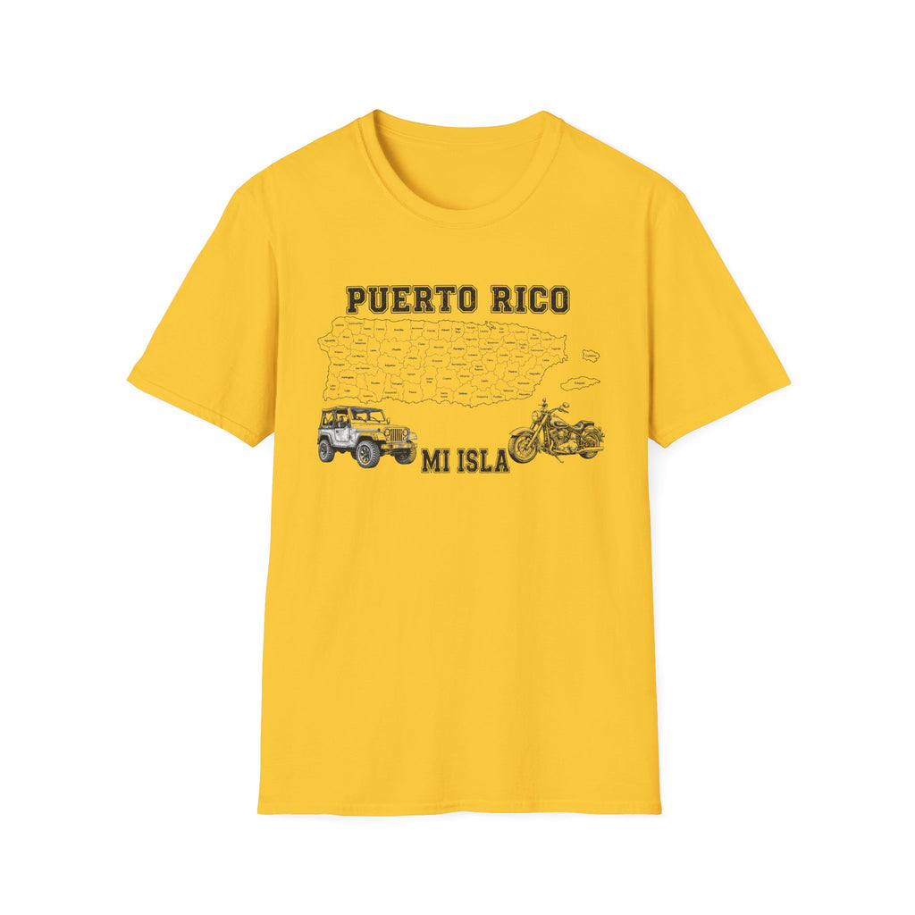 Puerto Rico Map  Motorcycle & 4x4 T-Shirt