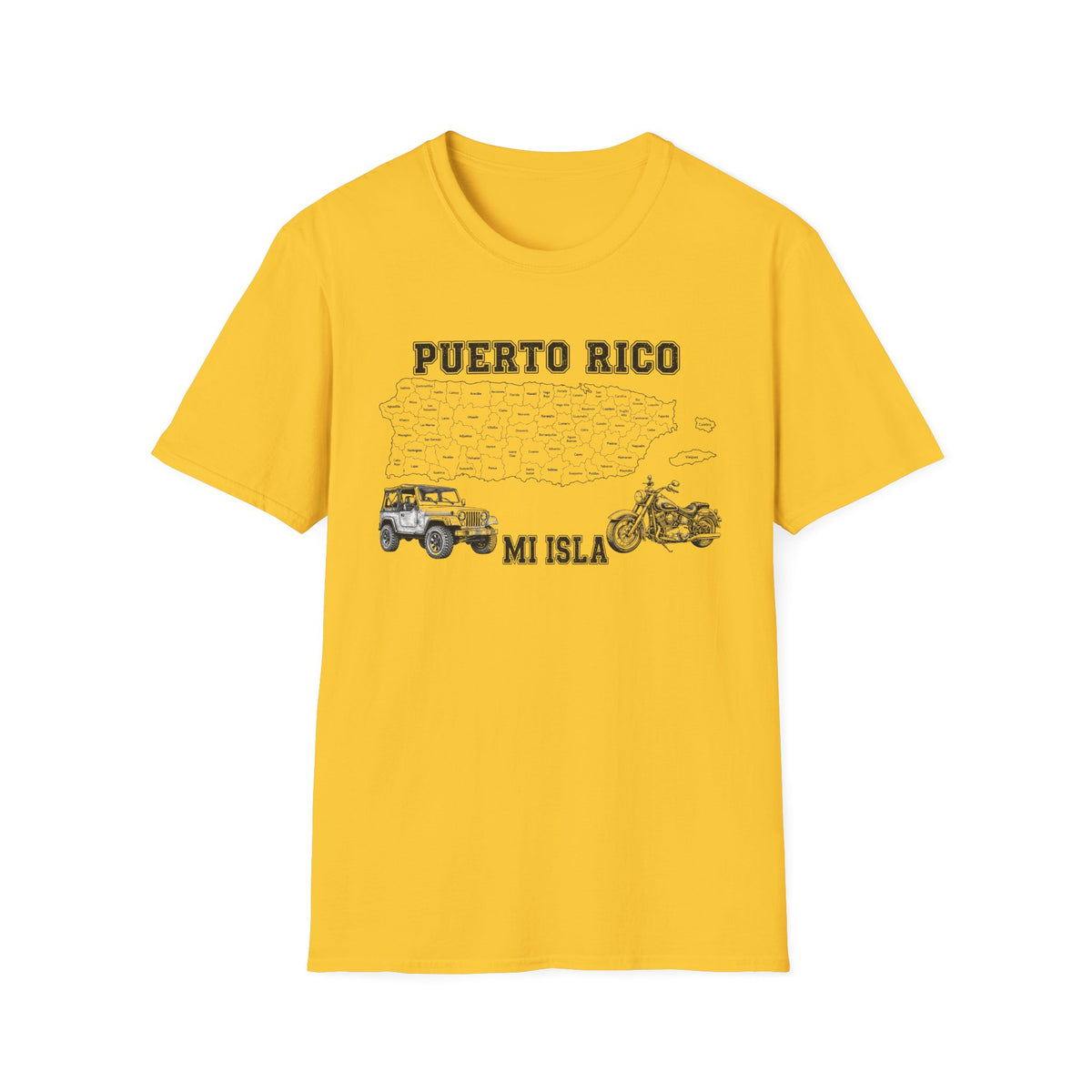 Puerto Rico Map  Motorcycle & 4x4 T-Shirt