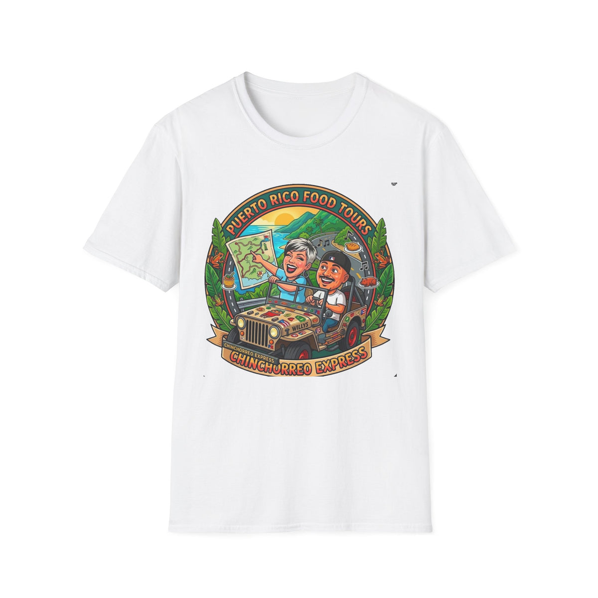 Puerto Rico Food Tours T-Shirt | Map, Tour Guide, Foodie Illustration