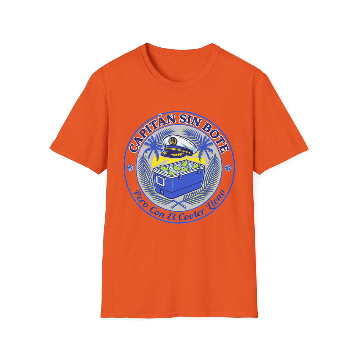 Capitán Sin Bote Retro Tropical Captain Design T-Shirt
