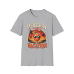 Mentally On Vacation T-Shirt — Tropical Palm Sunset Drink Graphic Tee